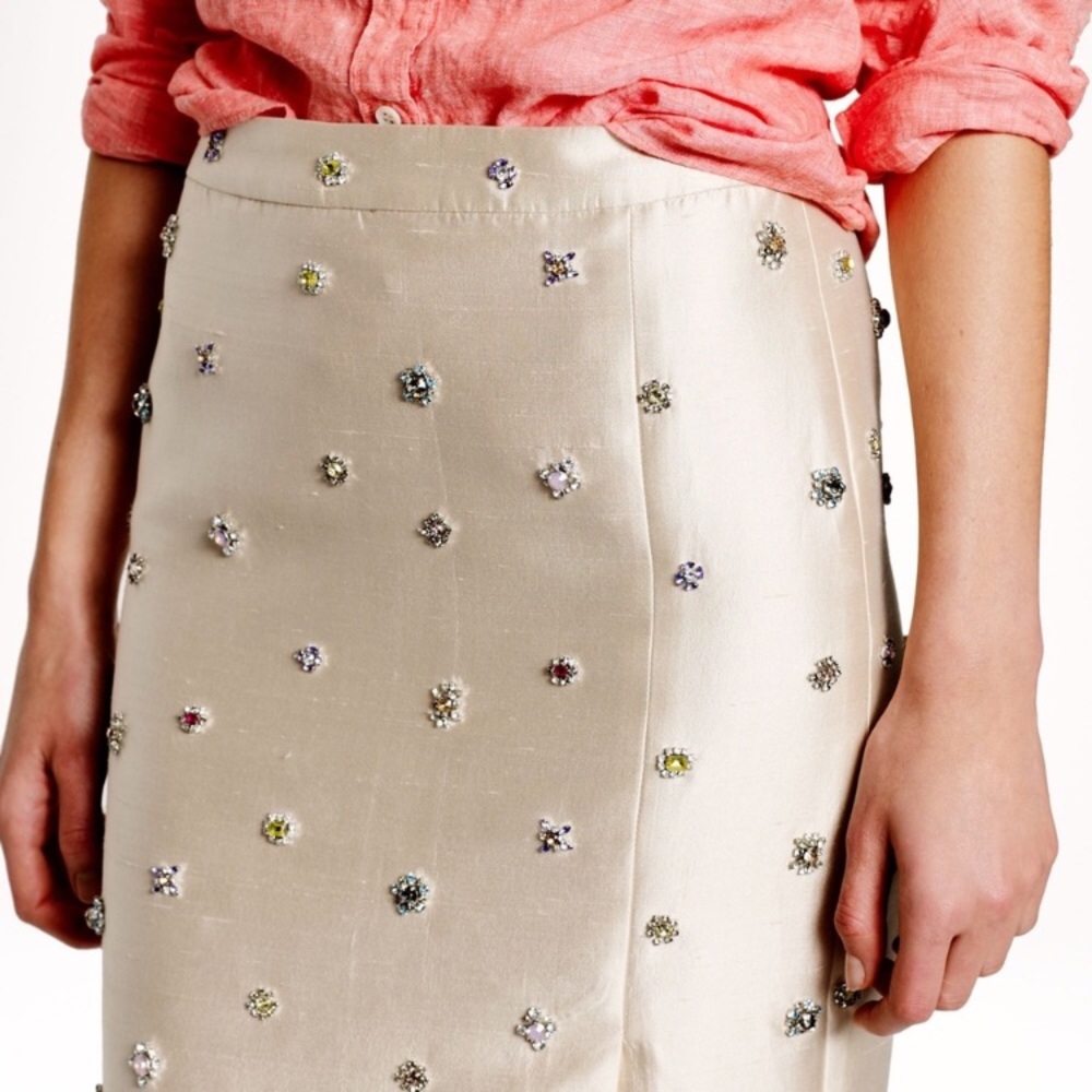 J Crew Collection jeweled pencil skirt